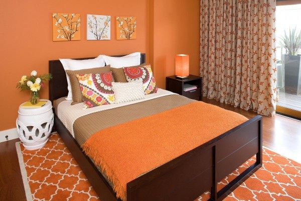 Оранжевый цвет в дизайне интерьера квартиры